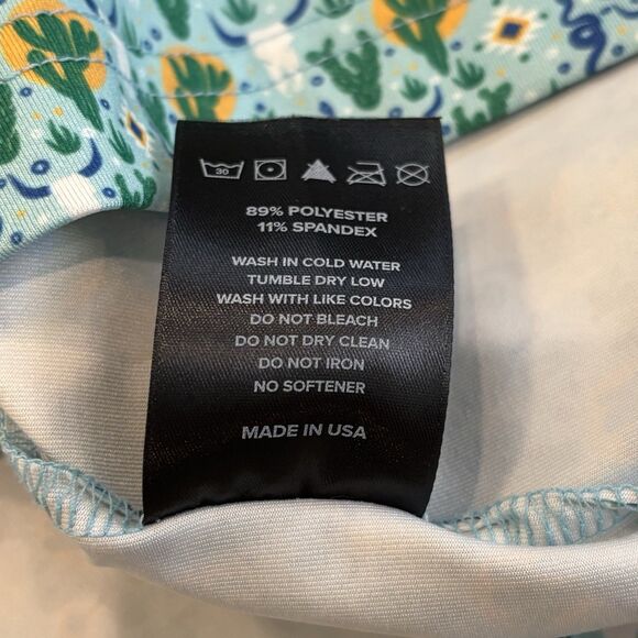 Breezy Golf Polo Men's XL Green Performance Cactus All Over Print Graphic Preppy - Picture 6 of 7